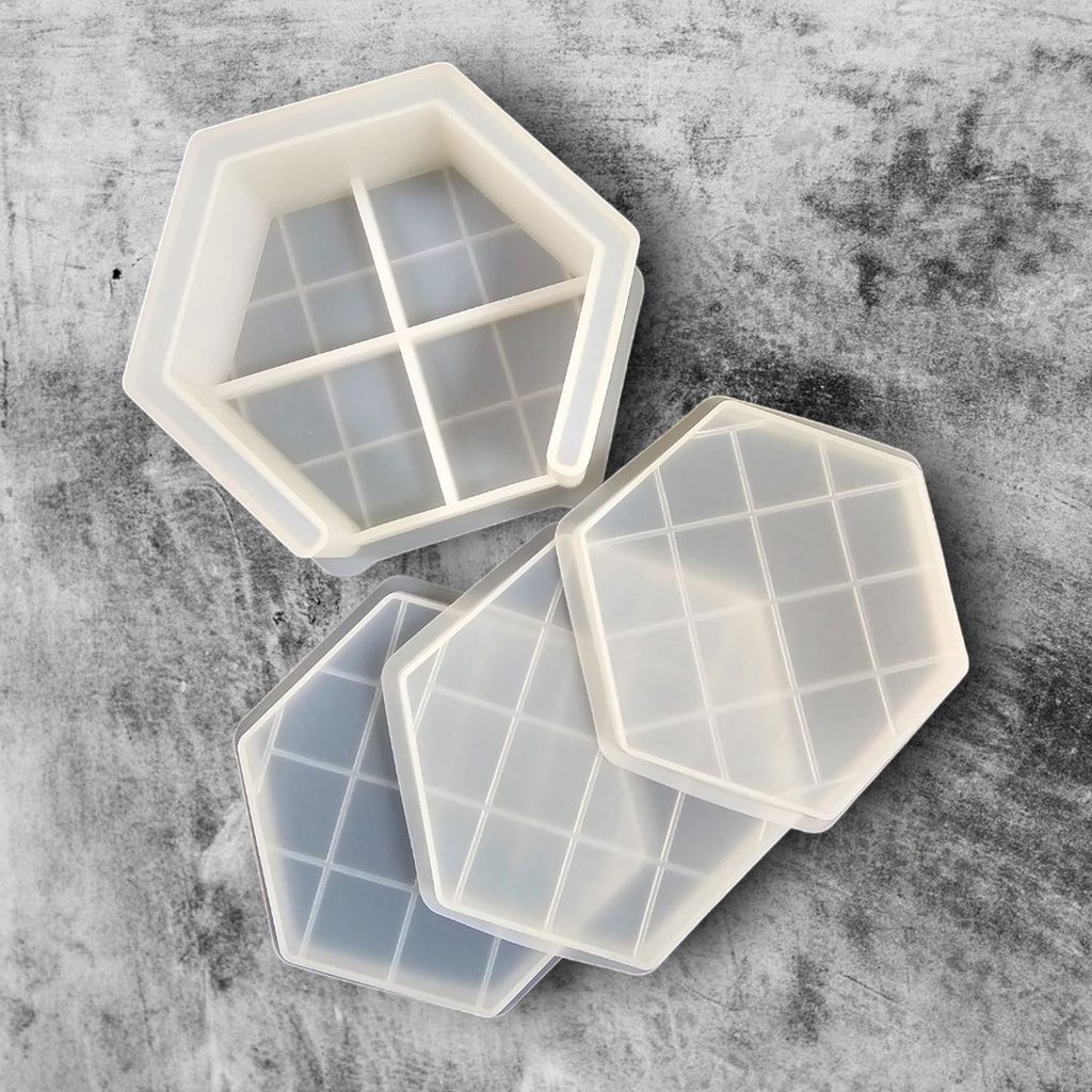 Hexagonal Mosaic Coaster Silicone Mould Set