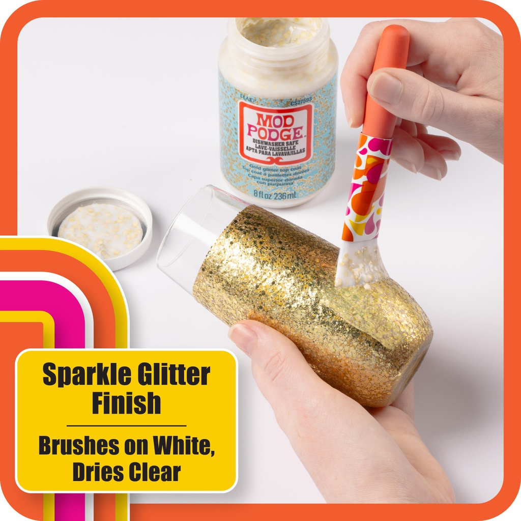 Mod Podge Dishwasher Safe Glitter Gold 8 Oz.