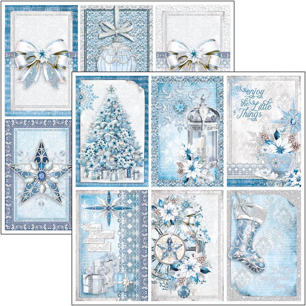 Elegance of Blue  Patterns Pad 12"x12" 8/Pkg