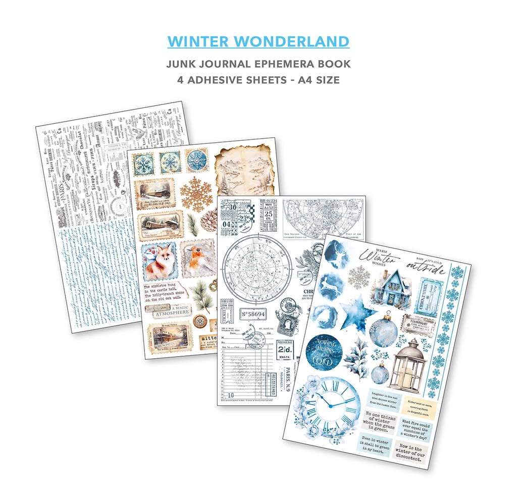 Winter Wonderland Junk Journal Ephemera Book A4 32/Pkg