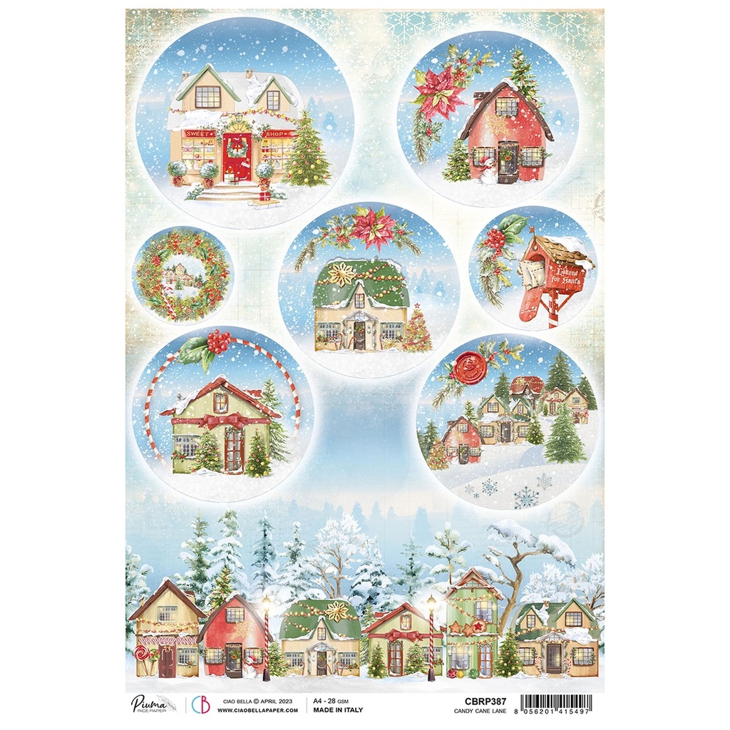 Ciao Bella Dear Santa Rice Papers - 5 Designs, 5 Sheets