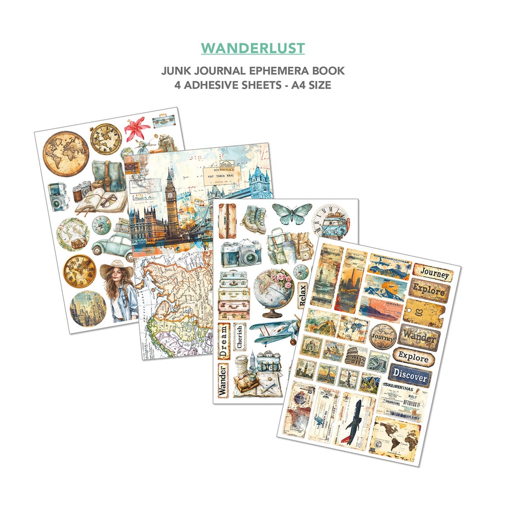 Wanderlust  A4 Ephemera Book 32/Pkg