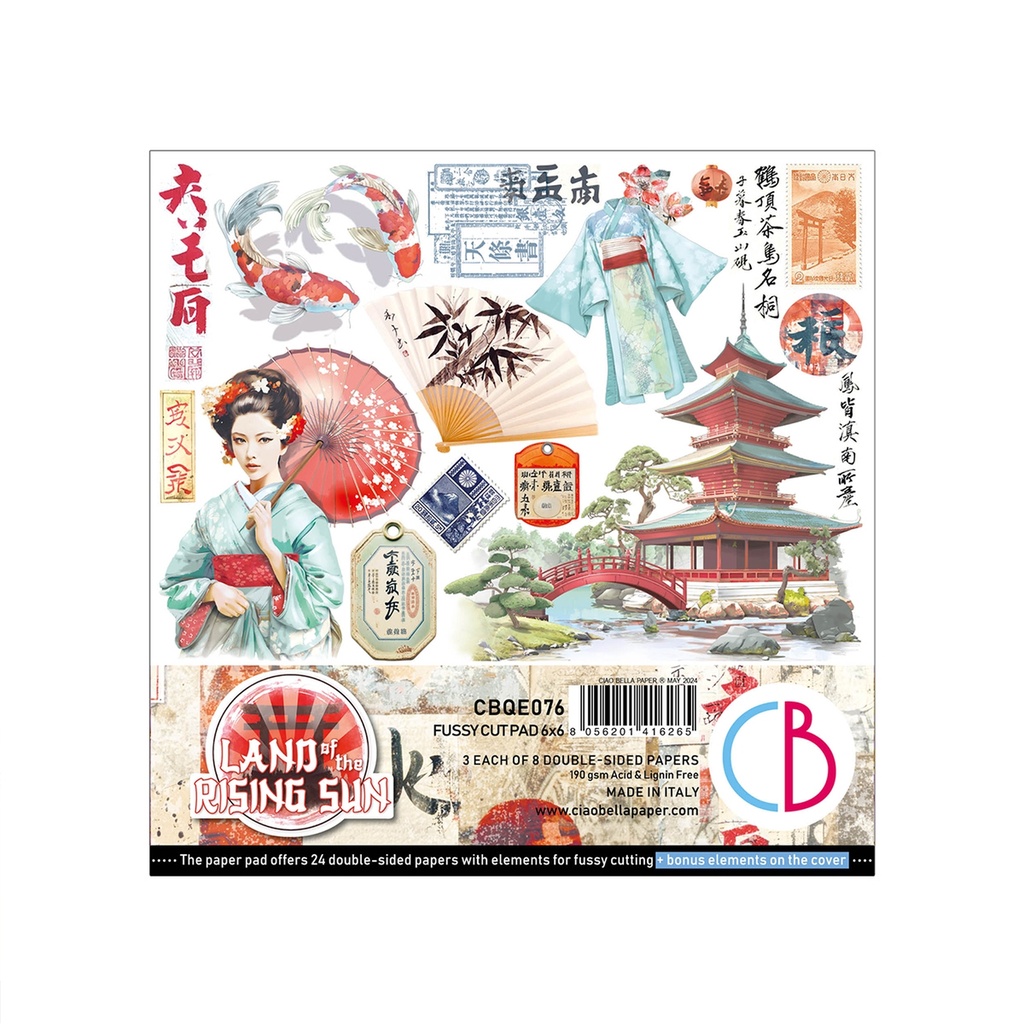 Land of the Rising Sun  Fussy Cut Pad 6"x6" 24/Pkg