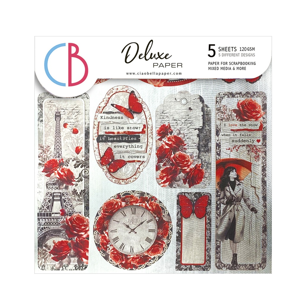 Deluxe Paris Je t’aimer Paper Silver A4 5/Pkg