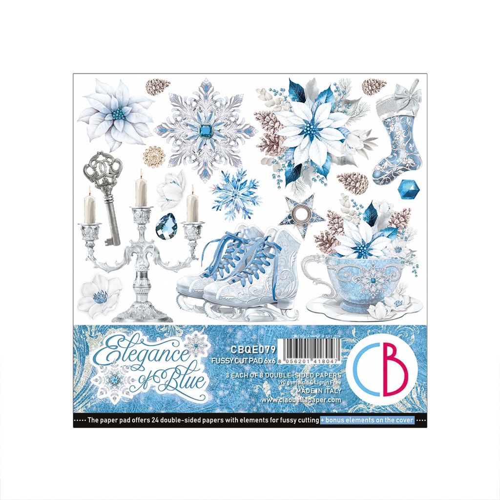 Elegance of Blue  Fussy Cut Pad 6"x6" 24/Pkg