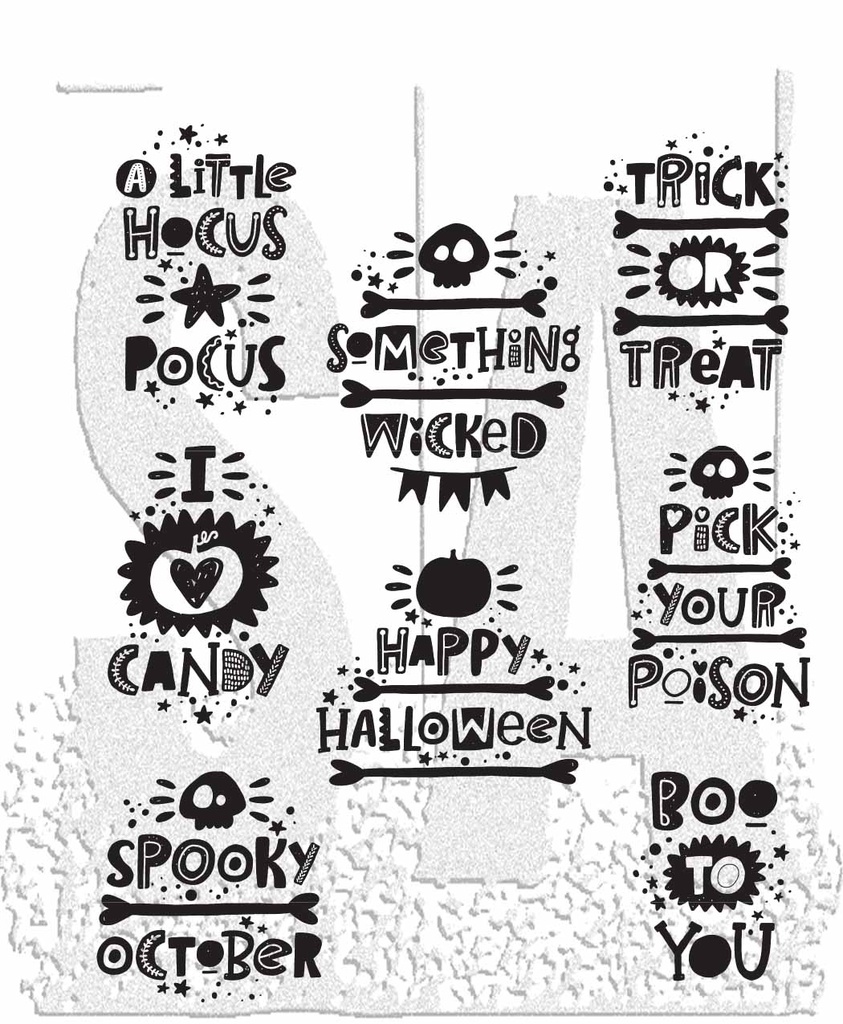 Tim Holtz Cling Stamps - Halloween Whatnots