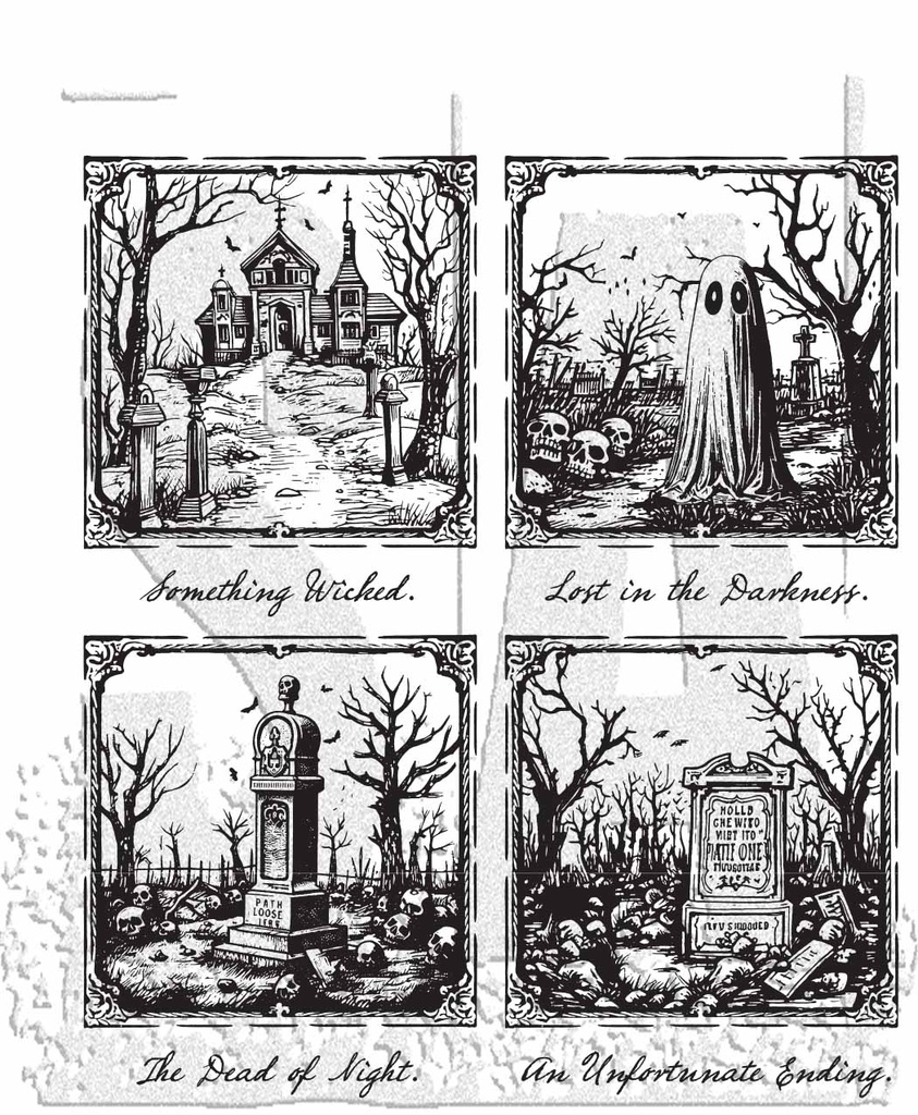 Framed Frights Tim Holtz Cling Stamps