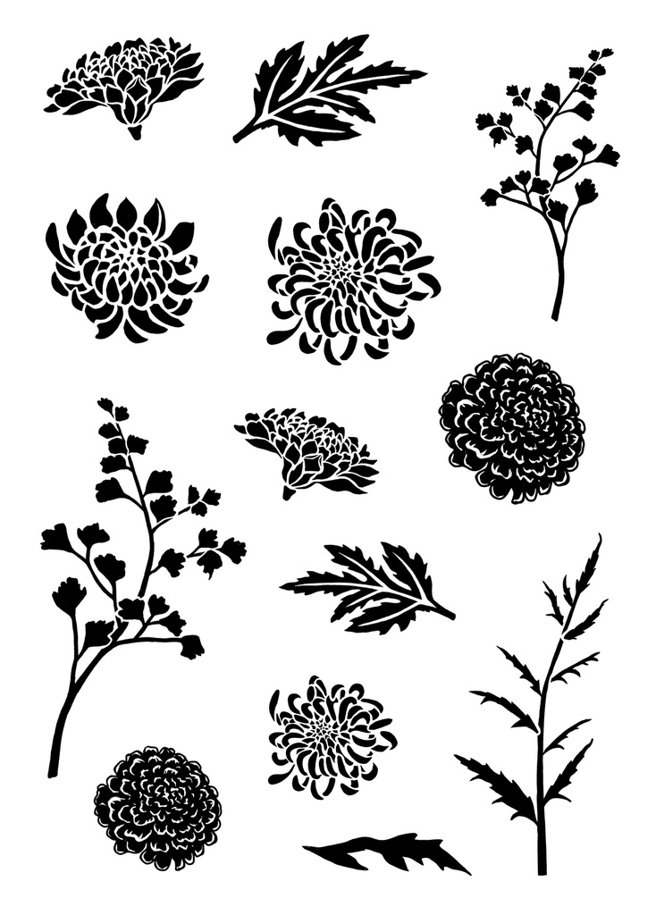 Amethyst and Chrysanthemum A7 Clear Stamp Set