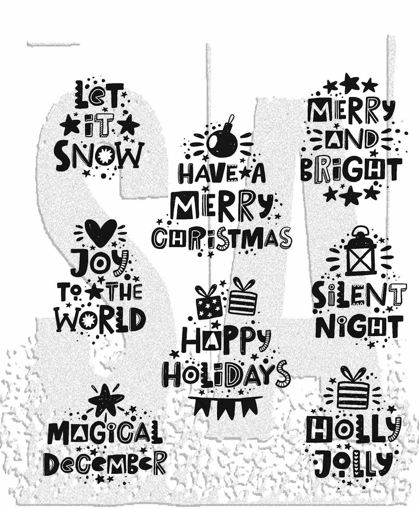 Tim Holtz Cling Stamps - Holiday Whatnots