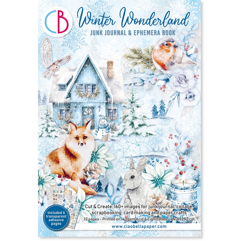 Winter Wonderland Junk Journal Ephemera Book A4 32 Sheets