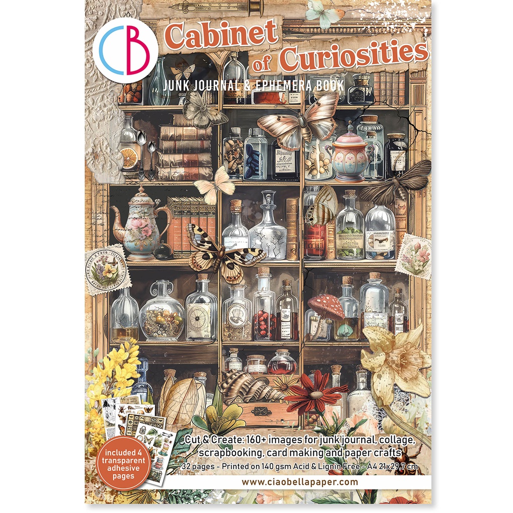 Cabinet of Curiosities Junk Journal  Ephemera Book A4 32/Pkg