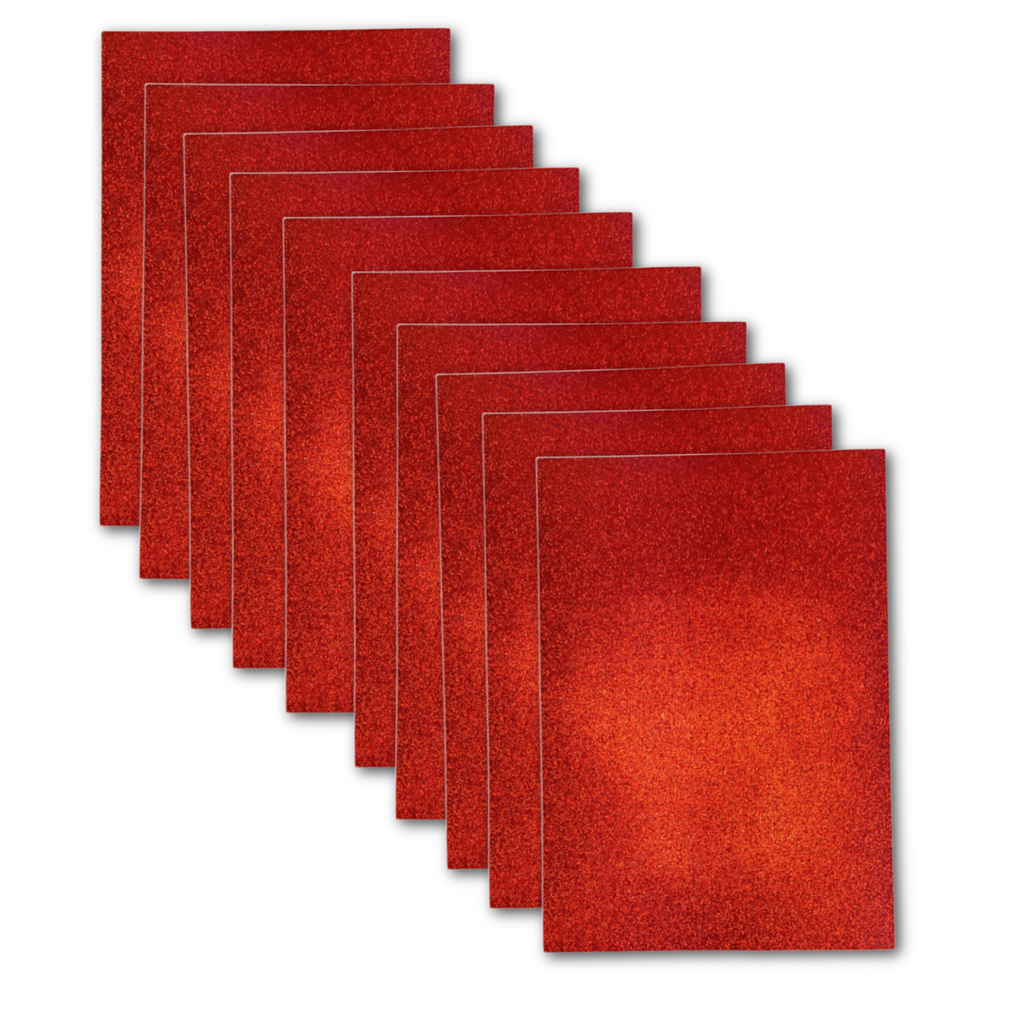 Red A4 Glitter Card - Pack of 10 sheets