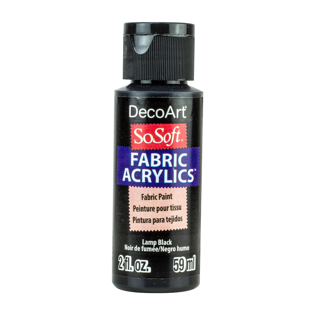 Lamp Black DecoArt SoSoft Fabric Acrylics 2 oz