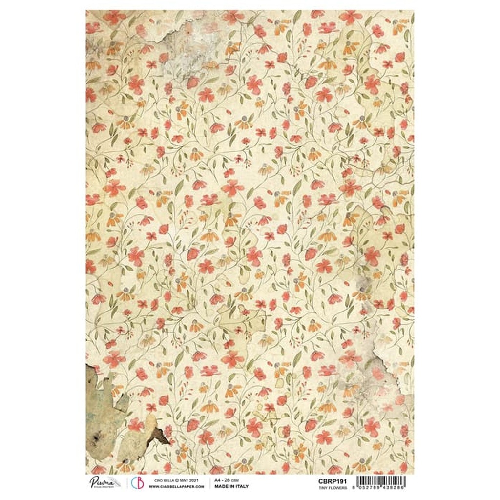 Tiny Flowers - Ciao Bella Piuma Rice Paper A4 - 5 Pack