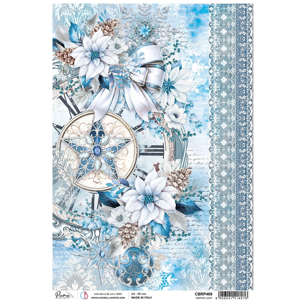 Winter Light - Ciao Bella Piuma Rice Paper A4 - 5 Pack