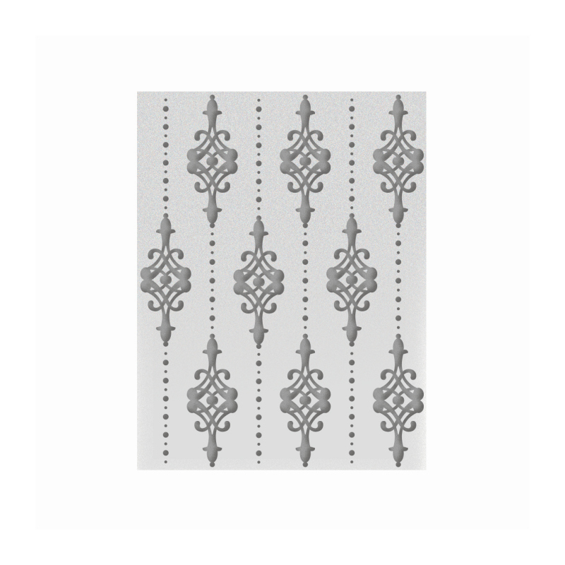 Con A2 Embossing Folder Lilliputana Curtain