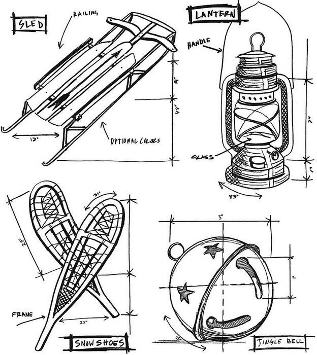 Tim Holtz Cling Stamps - Christmas Blueprints No.5