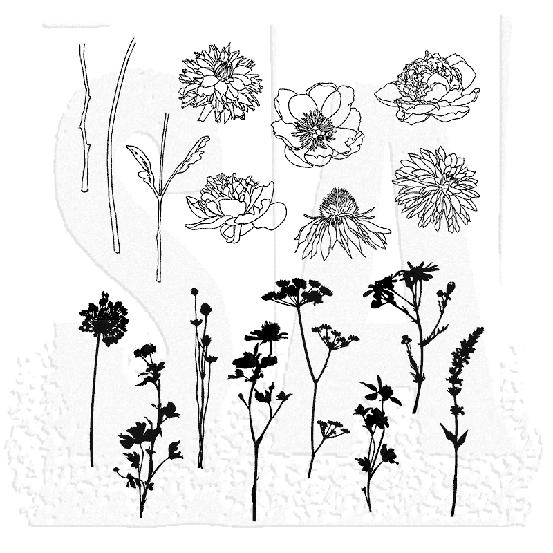 Tim Holtz Cling Stamps - Mini Bouquet