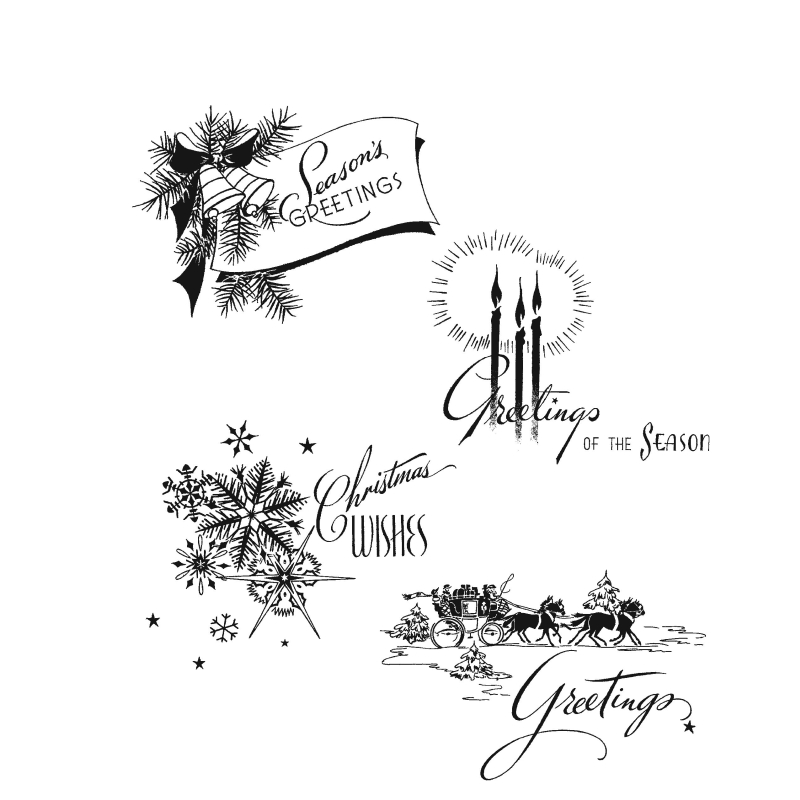 Tim Holtz Cling Stamps - Holiday Greetings