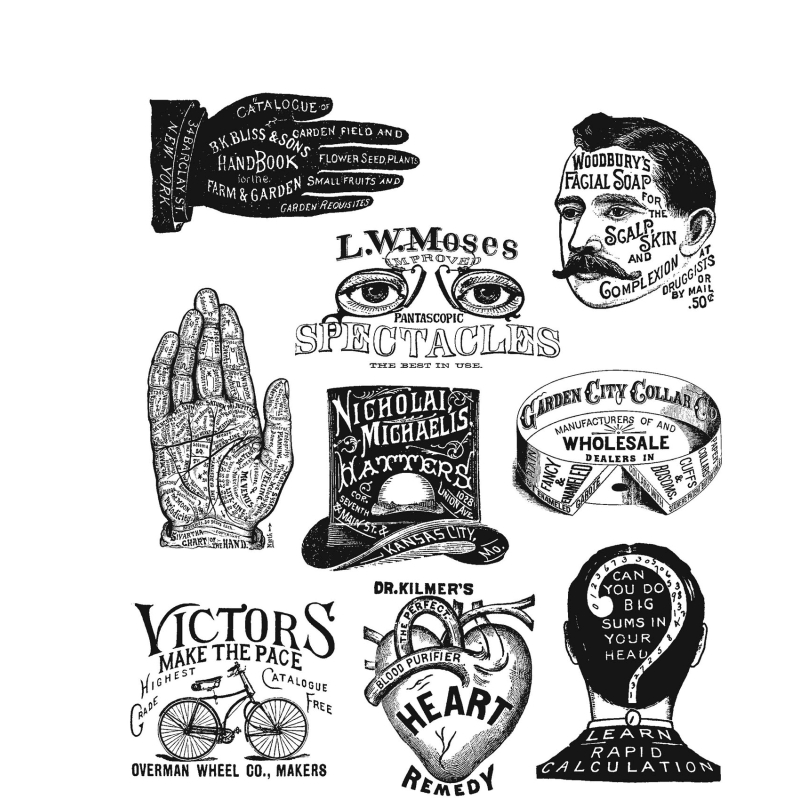 Tim Holtz Cling Stamps - Eclectic Adverts