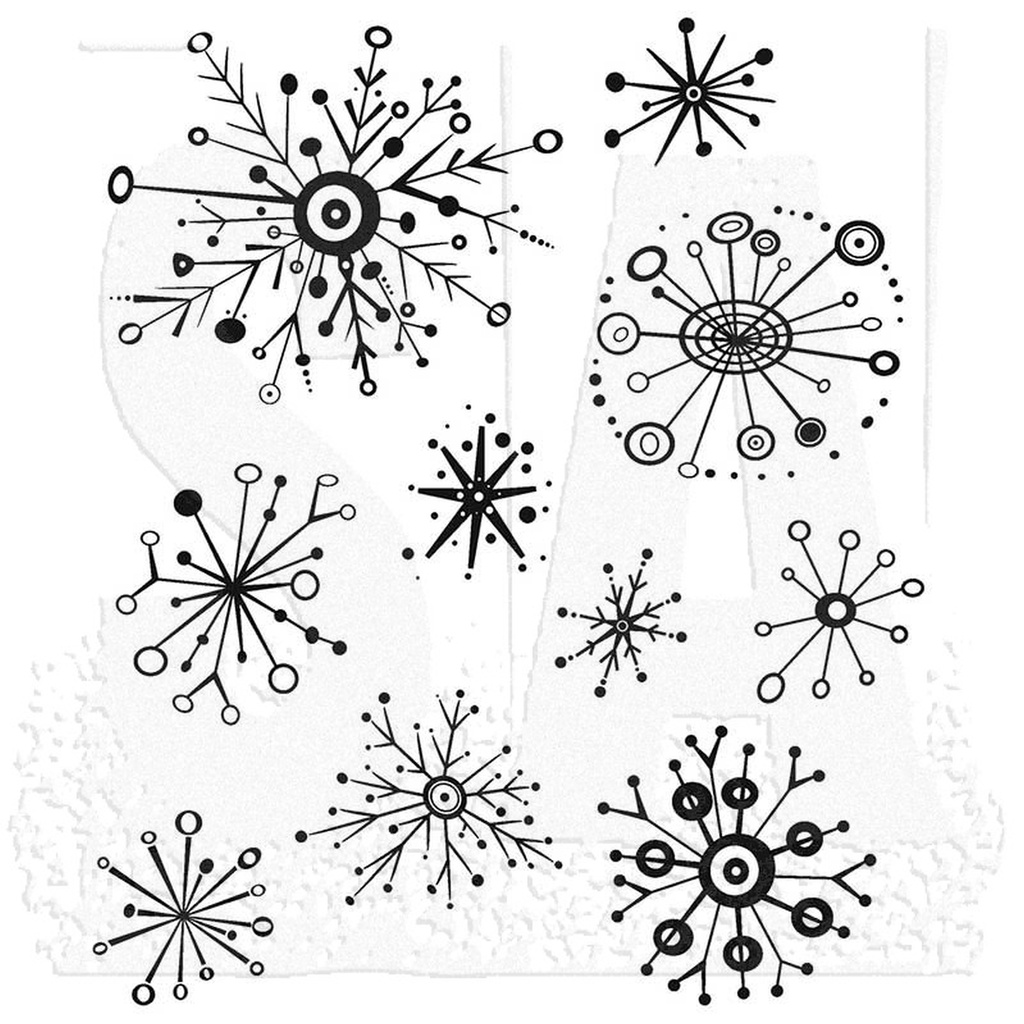 Tim Holtz Cling Stamps - Retro Flakes