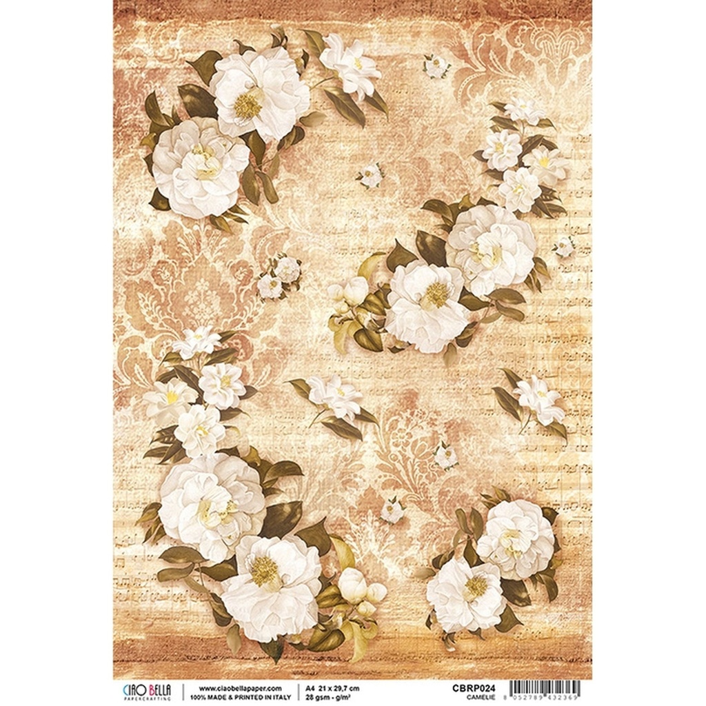 Camelie  - Ciao Bella Piuma Rice Paper A4 - Single Sheet