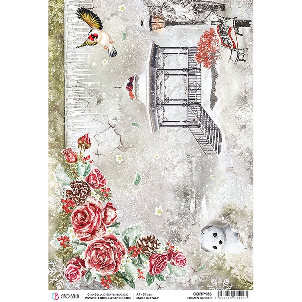 Frozen Garden - Ciao Bella Piuma Rice Paper A4 - Single Sheet