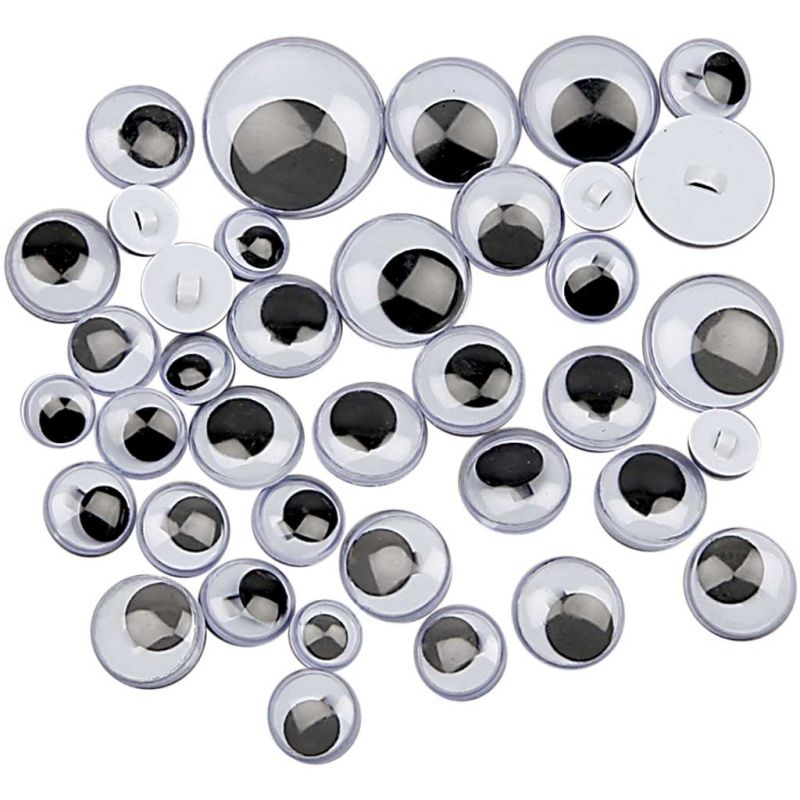 Googly Eyes, D: 8-20mm, 24 mixed