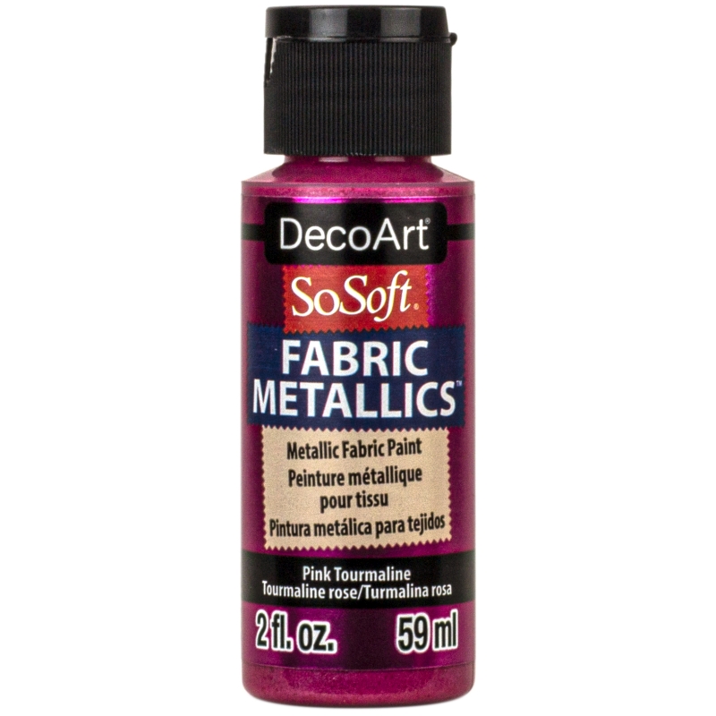 Pink Tourmaline 2oz DecoArt SoSoft Fabric Metallics Paint