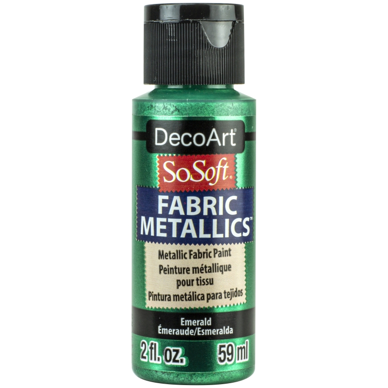 Emerald 2oz DecoArt SoSoft Fabric Metallics Paint