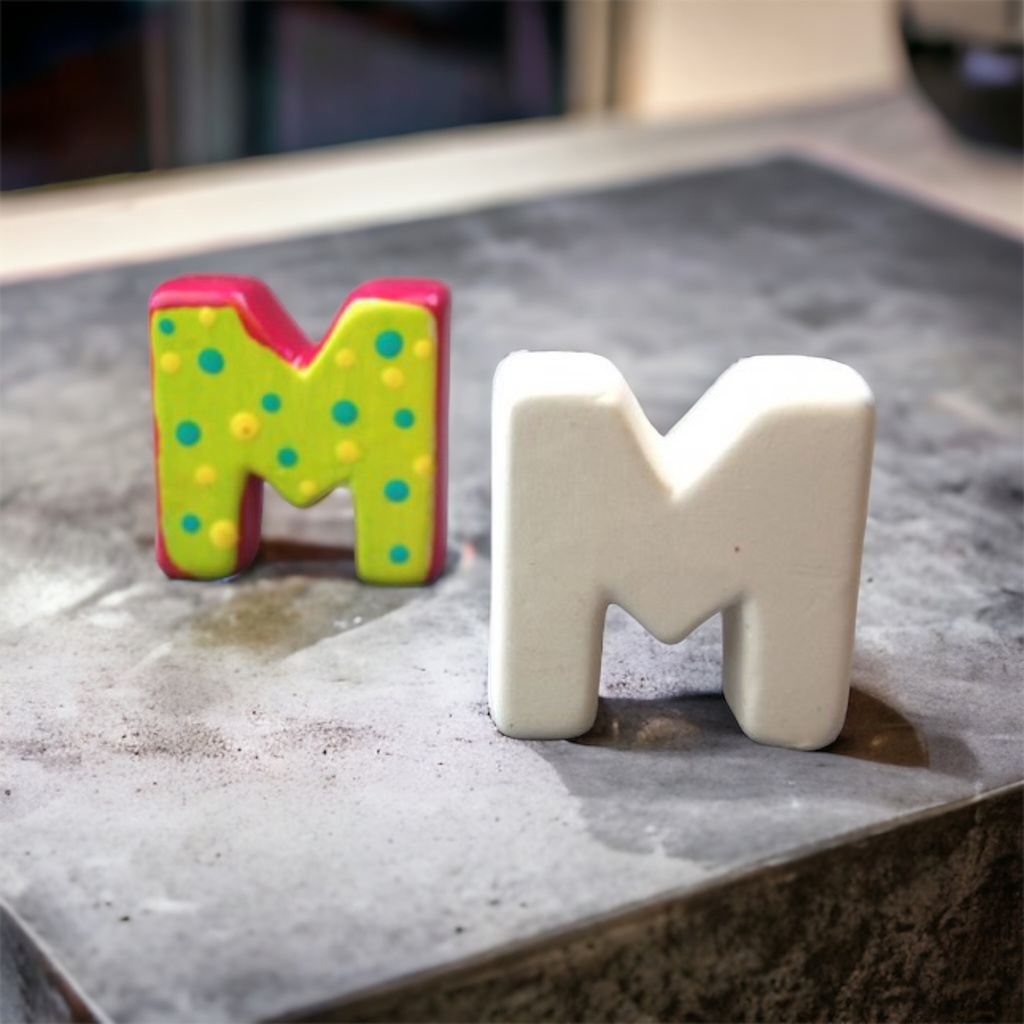 3D Letter M 4.5cm (pack of 6)