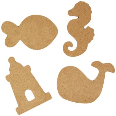 Ornaments - Sea Life - pack 4 MDF