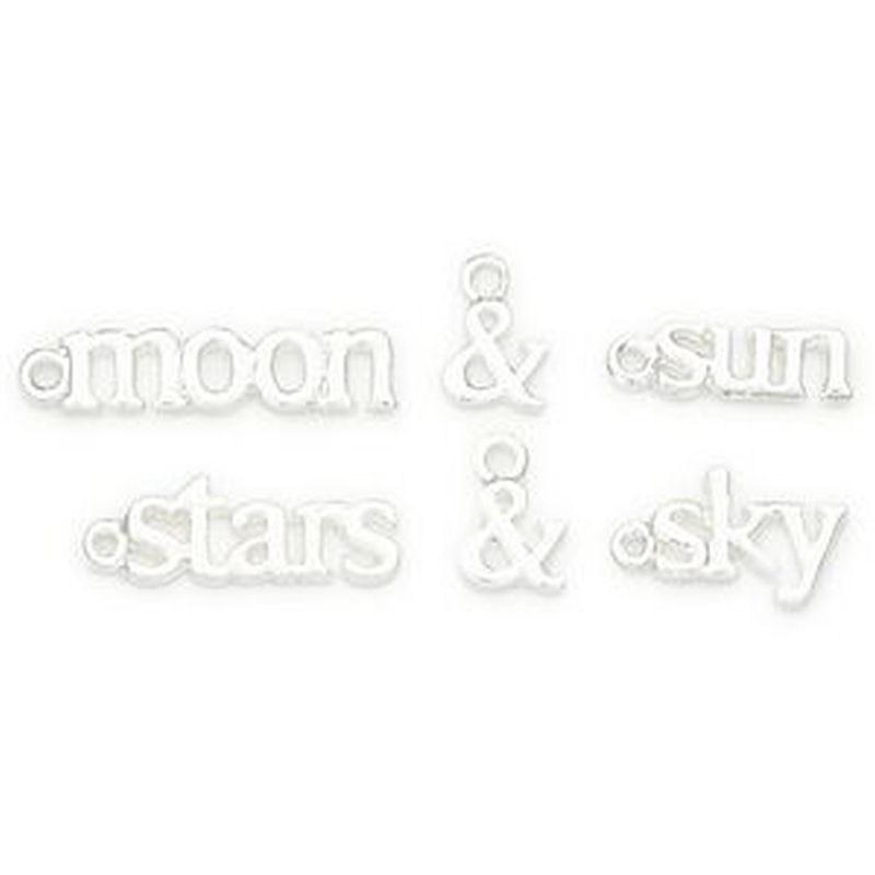 Tk Charm Metal Word Moon Sil