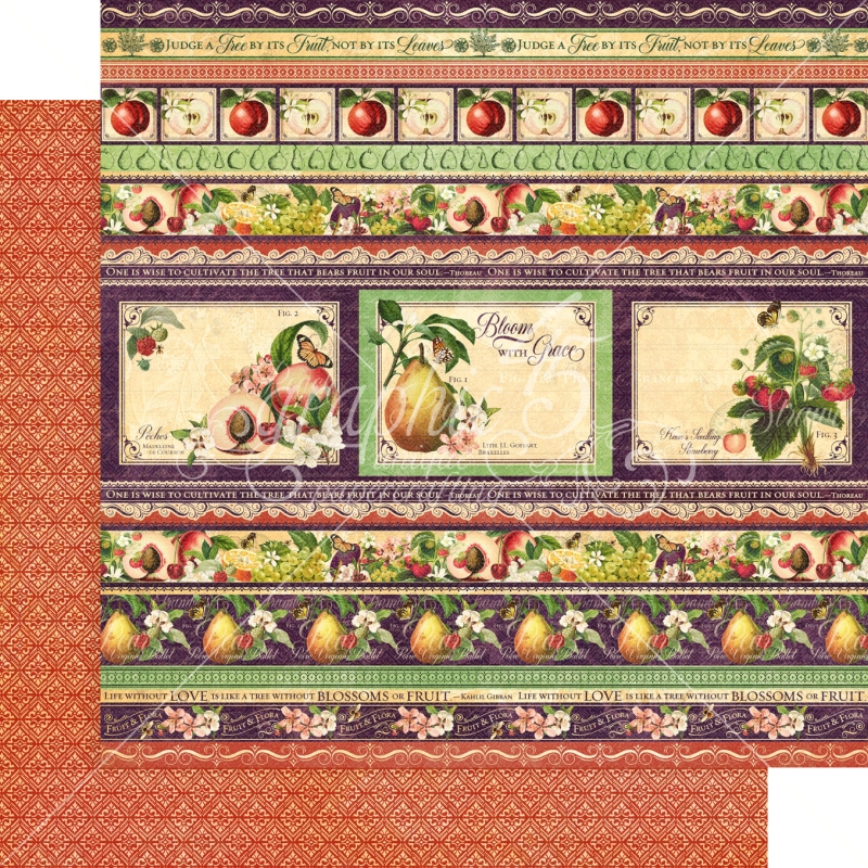 Fabulous Fruit 12x12 PaperSold in Packs of 5 Sheets