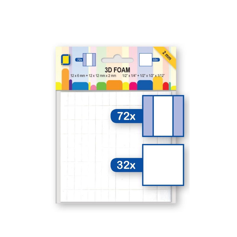 Foam squares/rectangles 2 mm
