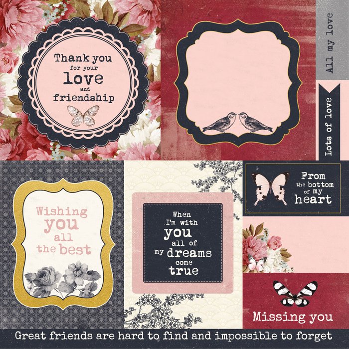 Ma Cherie 12x12 Scrapbook Paper Sold in Singles