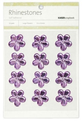 Large Flowers Rhinestones-Lilac