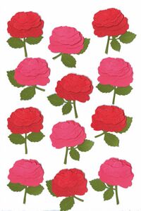 Pink & Red Blooming Rose Sticker