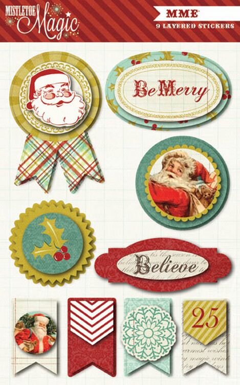 Mistletoe Magic Layered Stickers Sold in Singles