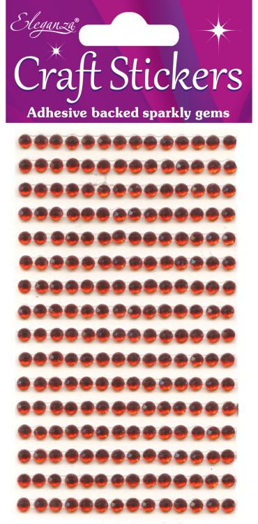 Stickers 4mm Gems Red Craft Stickers No.16 - 240 pieces