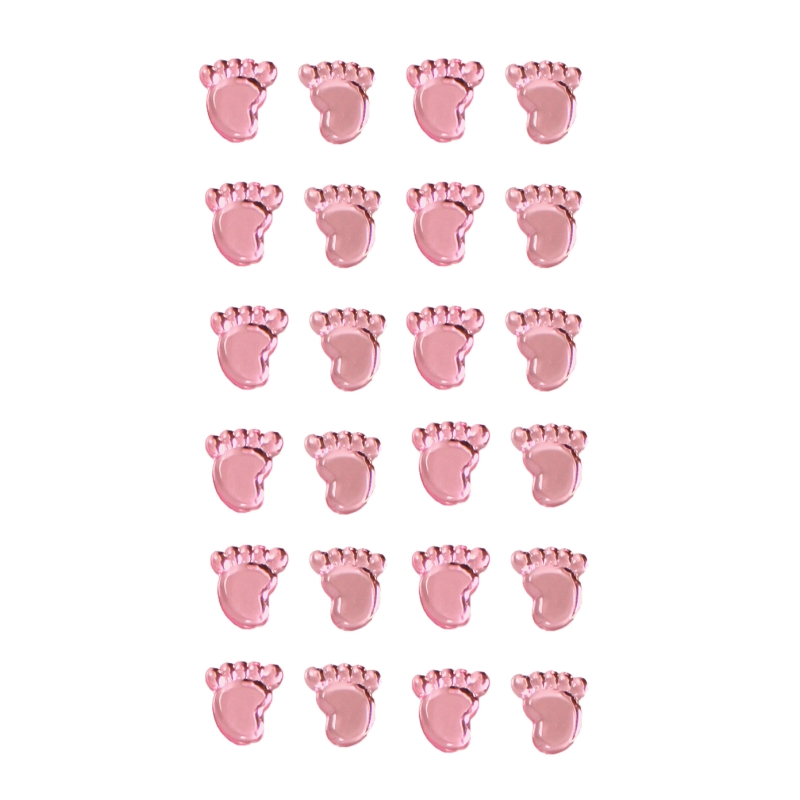 Girl Footprints Pearl Pink Craft Stickers - 25 Pieces