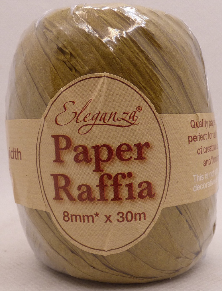 Paper Raffia No.76 Tan  - 8mm x 30m