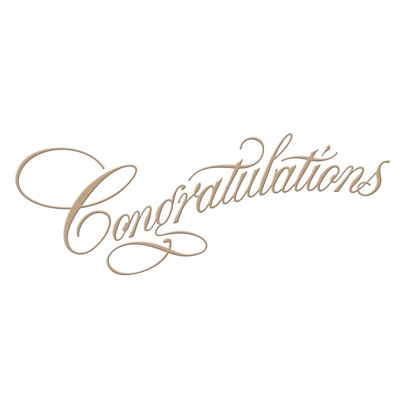 Copper plate Script Congratulations Glimmer Plate