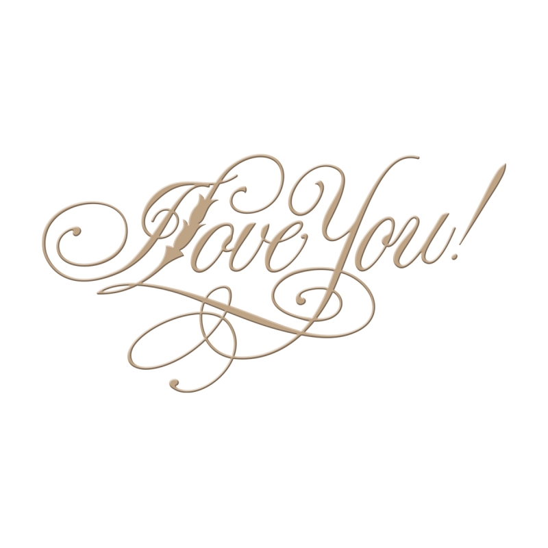 Copper plate Script I Love You Glimmer Plate