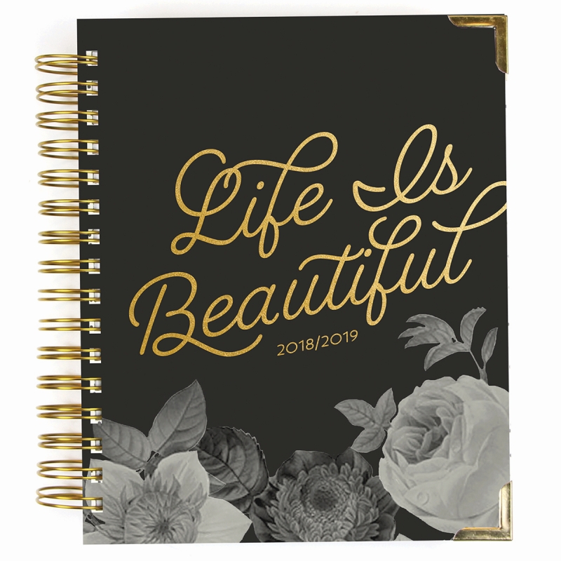 2018-2019 Beautiful 17 Month Weekly Spiral Planner