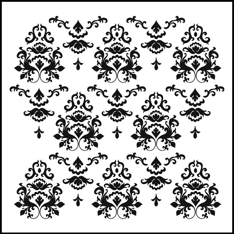 12x12 Stencil Damask