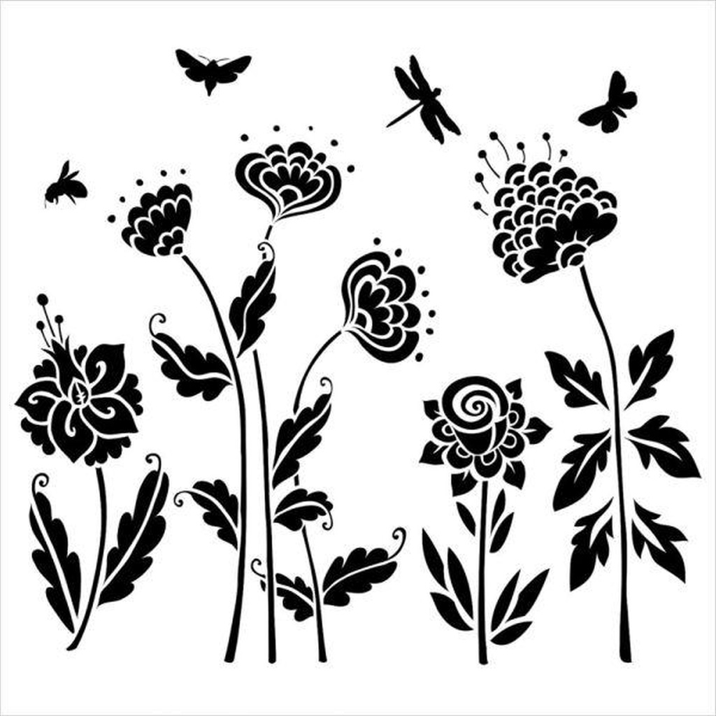 6x6 Stencil Flying Garden