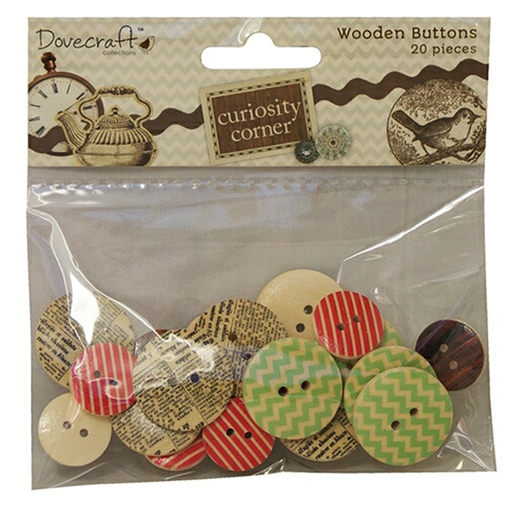 Dovecraft Wooden Buttons x 20