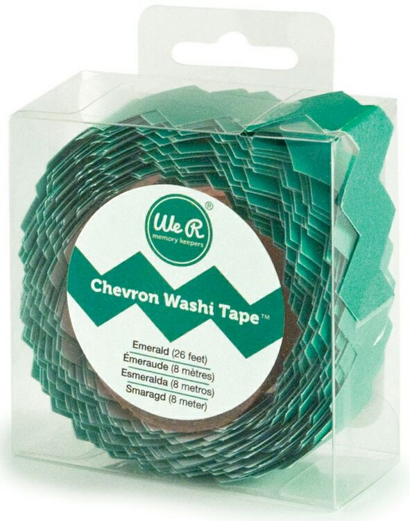 Chevron Washi Tape-Emerald Sold in Singles