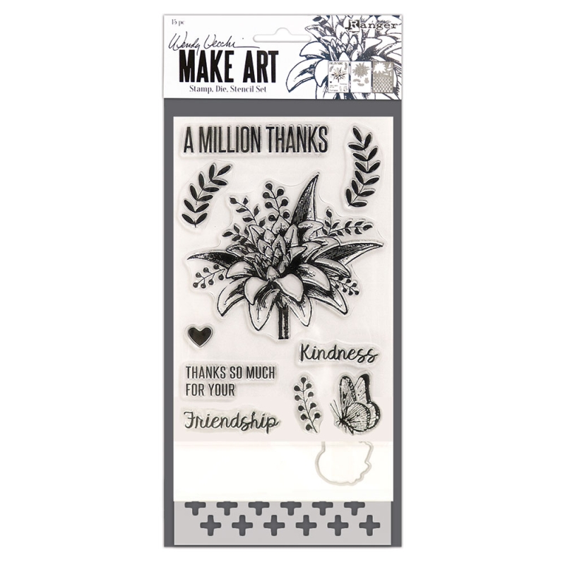 Stamp Die Stencil Set A Million Thanks